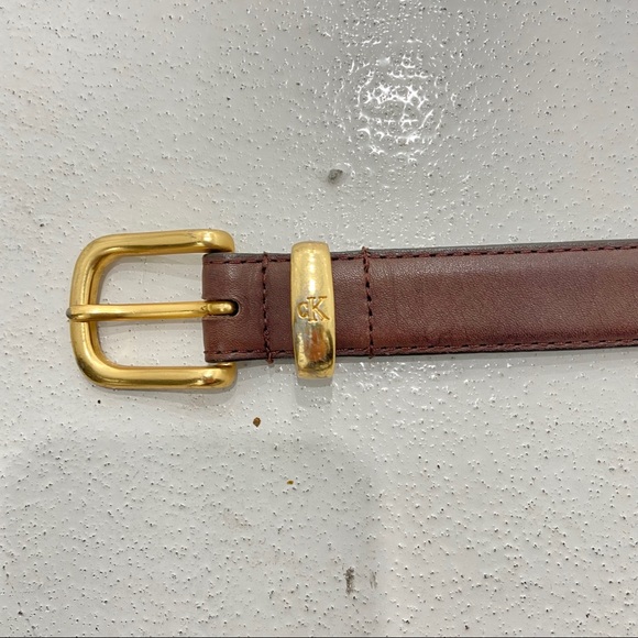 Calvin Klein medium brown and gold belt - Picture 1 of 4